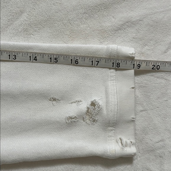 R+A White Distressed Sweatshirt with Crew Neck - Picture 11 of 11